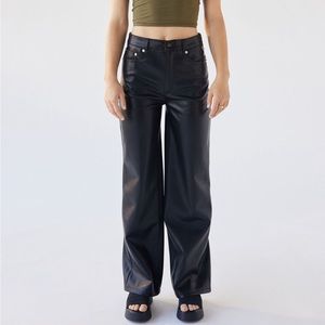 URBAN OUTFITTERS HIGH & WIDE FAUX LEATHER PANT 🦓